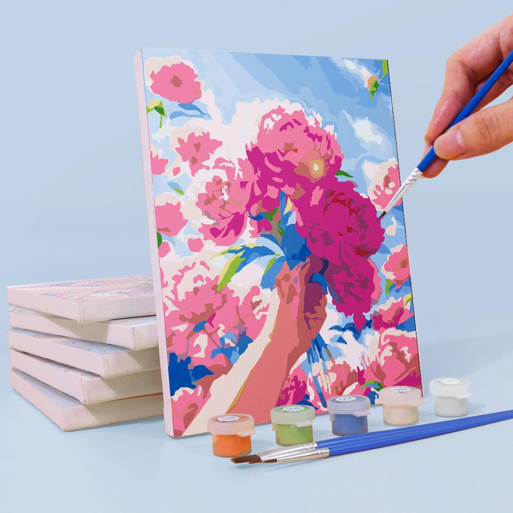 Paint by Numbers – 6 Mini Paintings | Flower Bouquets in the Sky Set