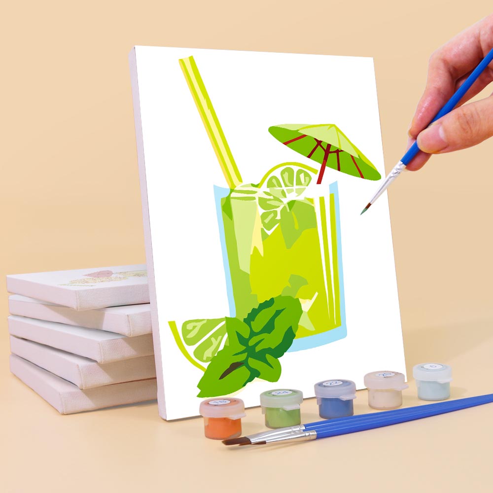 Paint by Numbers – 6 Mini Paintings | Summer Fruit Drinks Collection