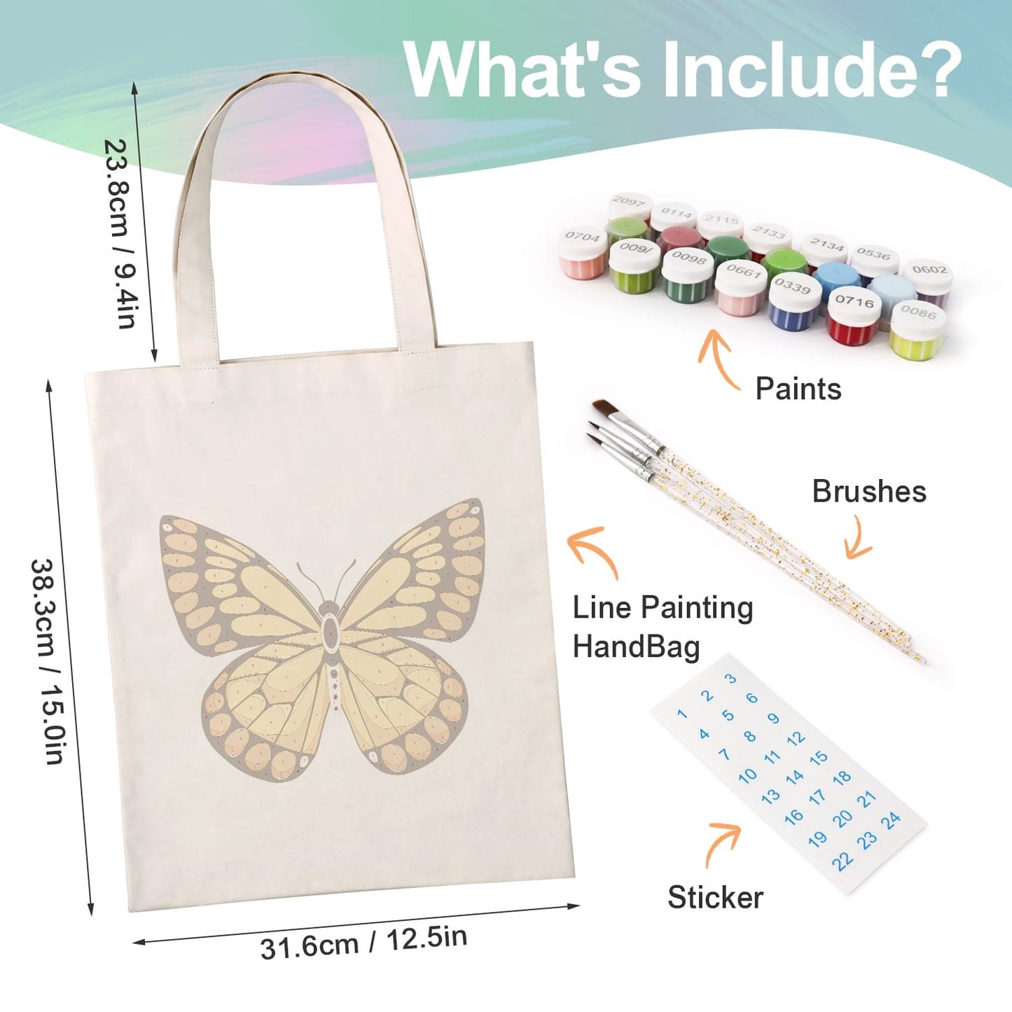 Paint by Numbers – DIY Totebag | Golden Butterfly