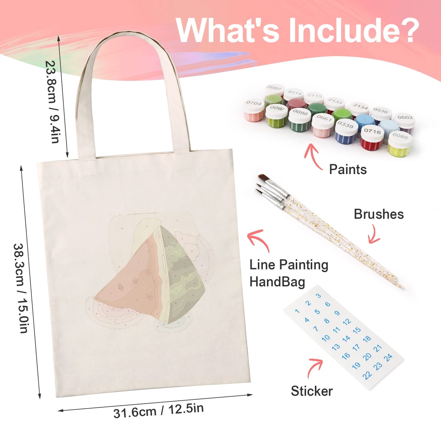 Paint by Numbers - DIY Totebag | Watermelon Slice