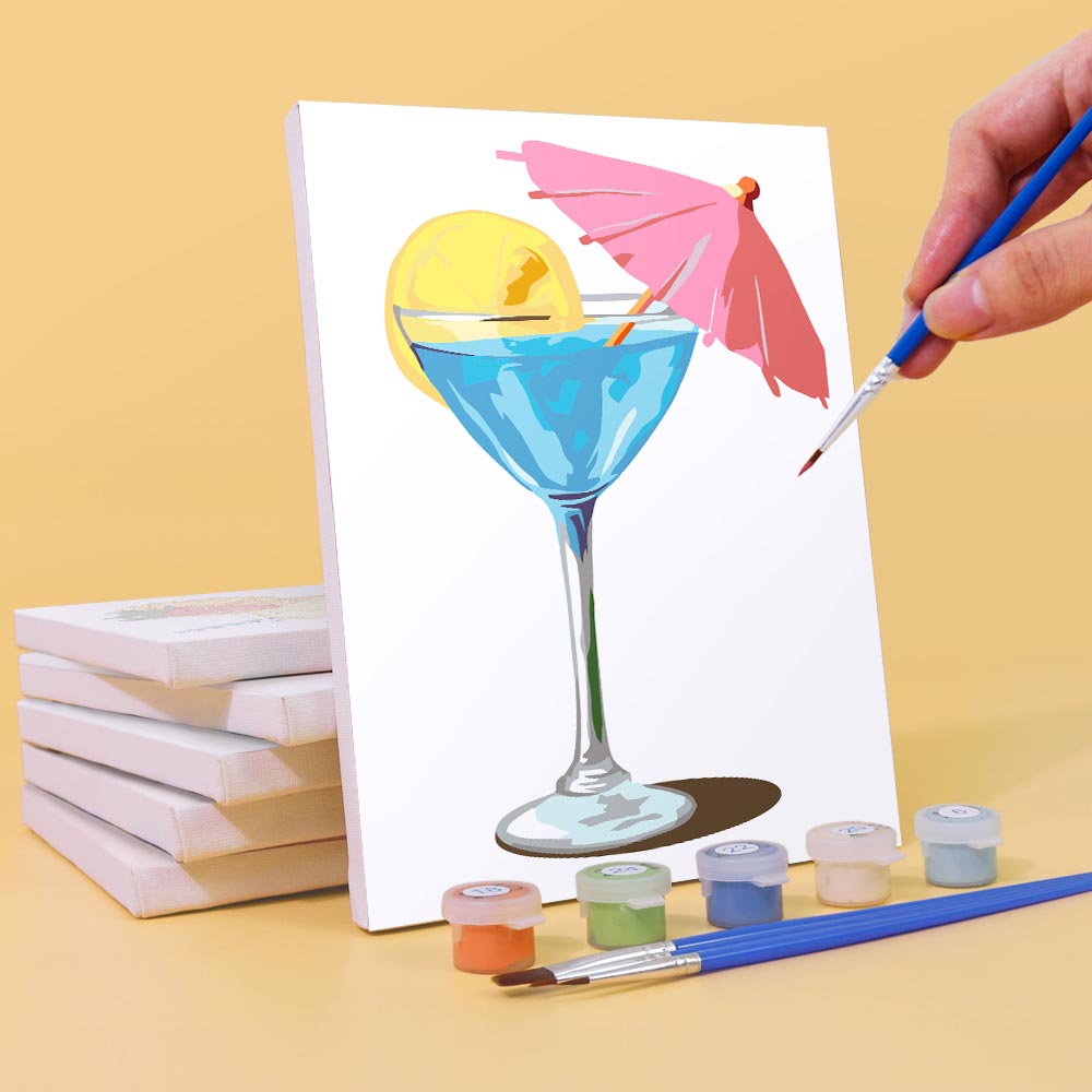 Paint by Numbers – 6 Mini Paintings | Tropical Cocktails Set