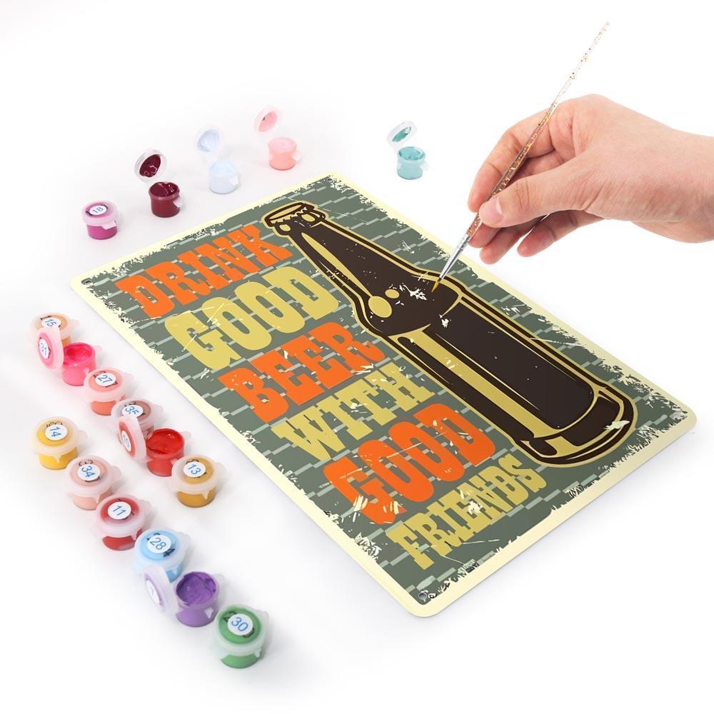 Paint by Numbers – Vintage Metal Bar Art | Good Beer Good Friends