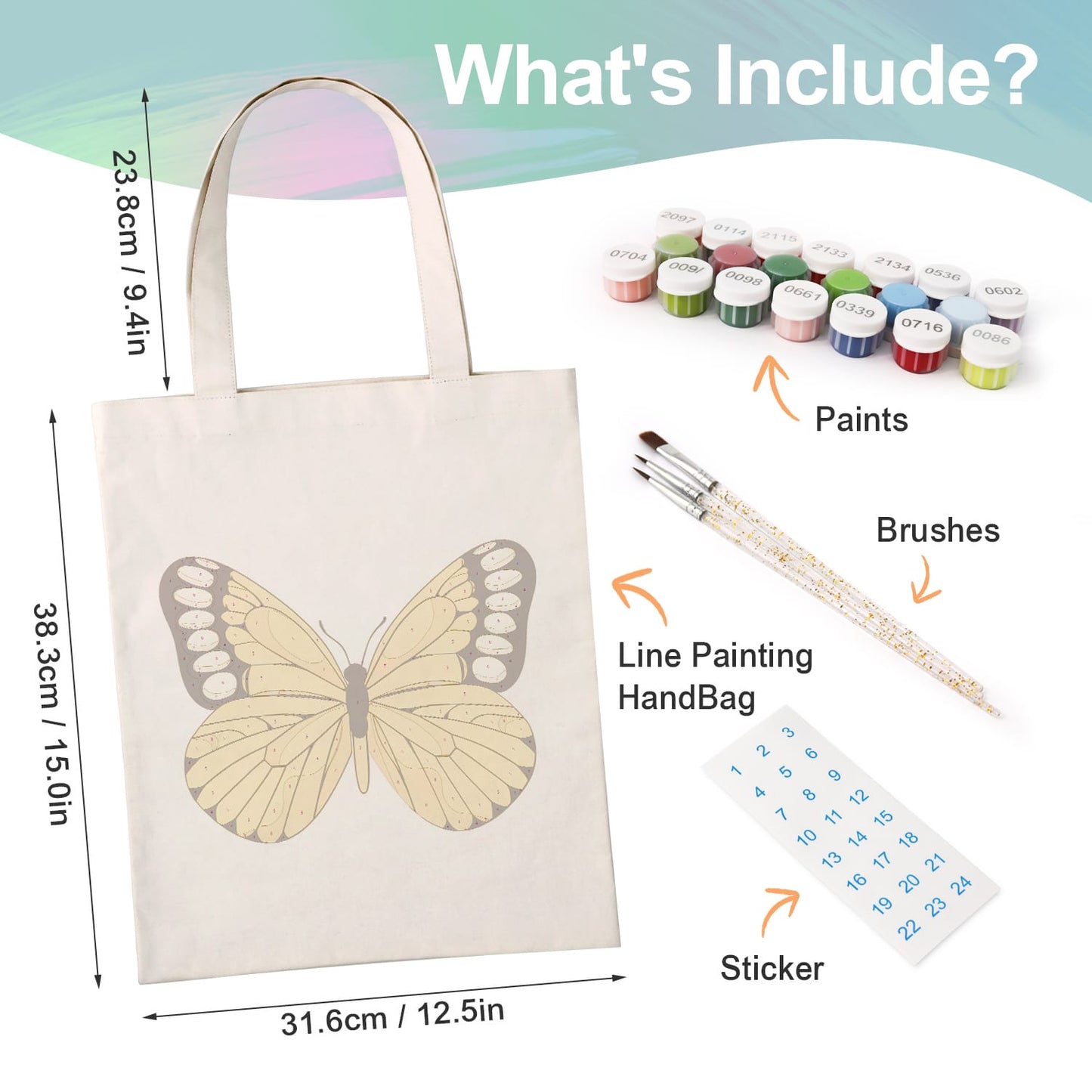 Paint by Numbers – DIY Totebag | Golden Butterfly