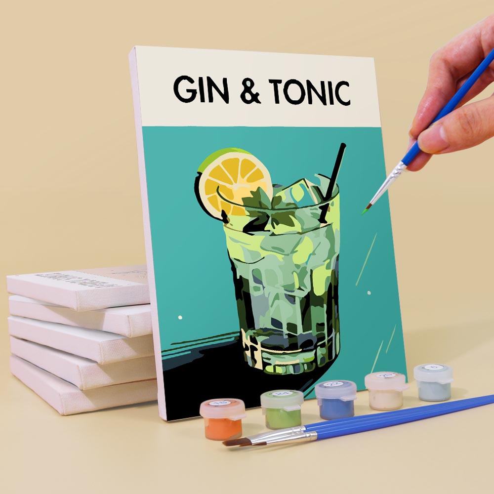 Paint by Numbers - 6 Mini Paintings | Classic Cocktails Set