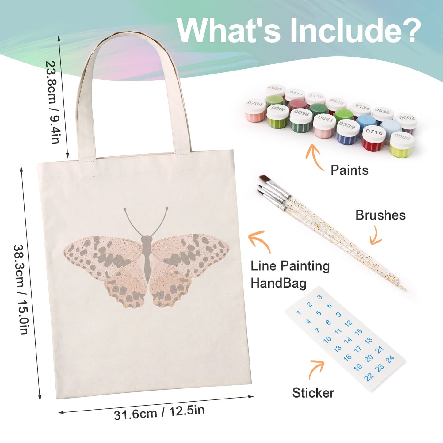 Paint by Numbers – DIY Totebag | Pink Leopard Butterfly