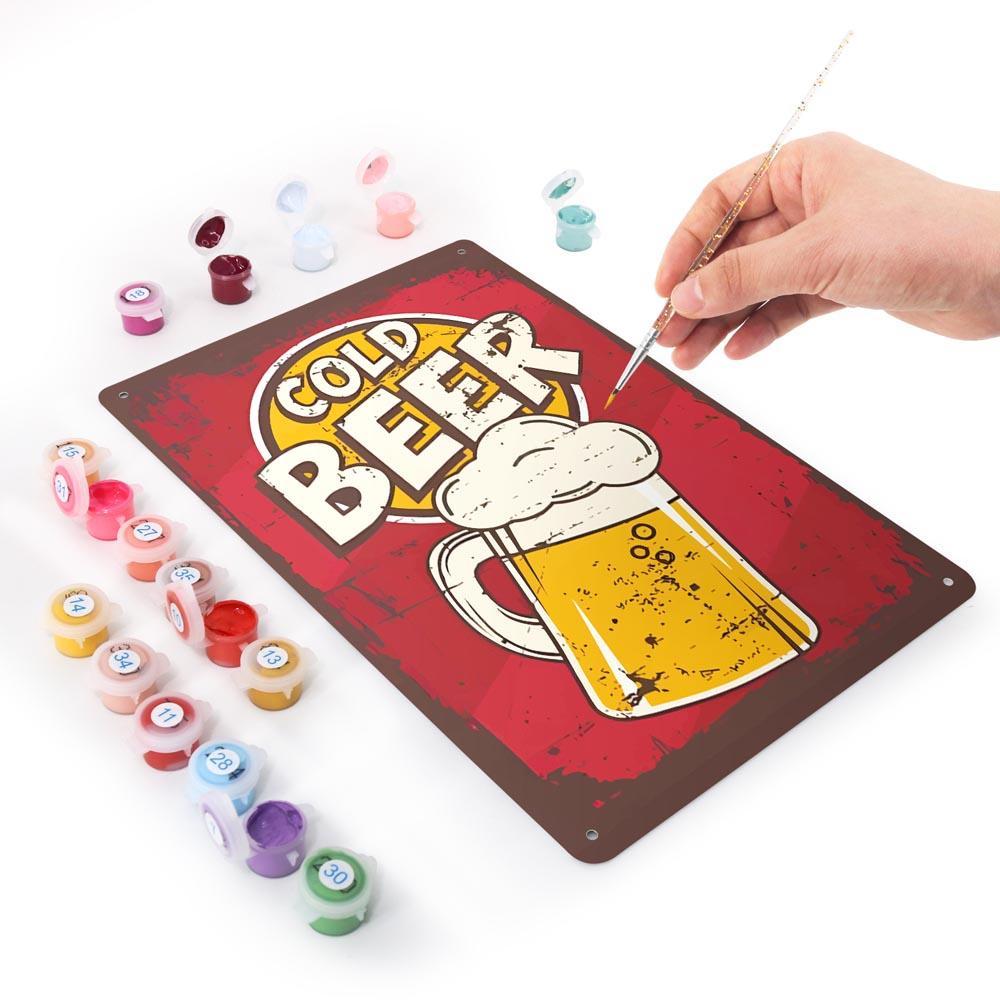 Paint by Numbers – Vintage Metal Bar Art | Cold Beer Classic
