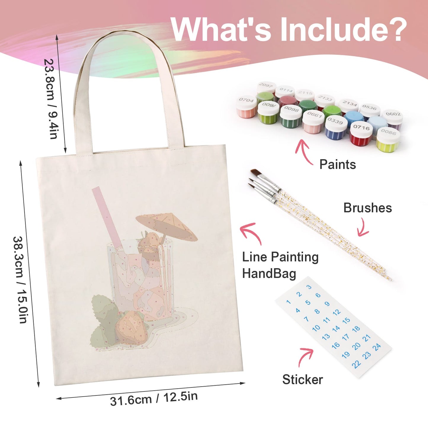 Paint by Numbers – DIY Totebag | Strawberry Drink