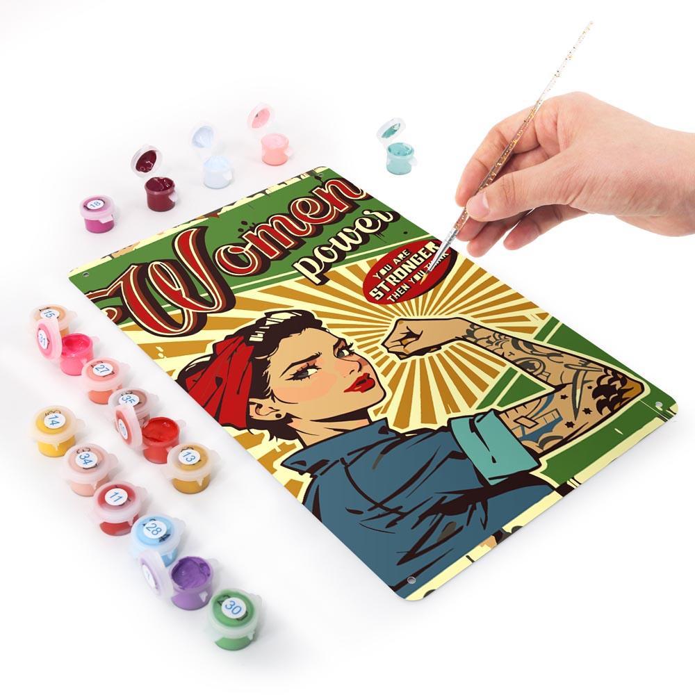 Paint by Numbers – Vintage Metal Wall Art | Women Power