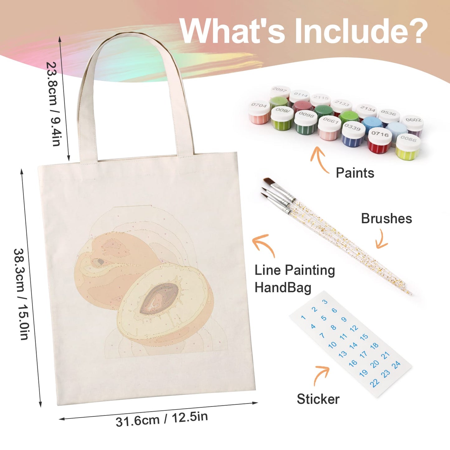 Paint by Numbers - DIY Totebag | Peach Delight