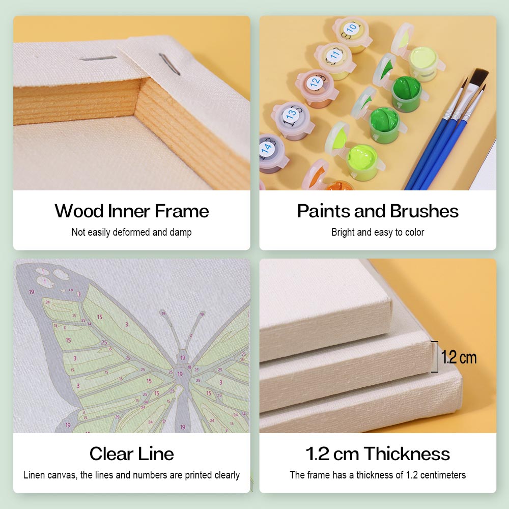 Paint by Numbers – 6 Mini Paintings | Butterfly Collection