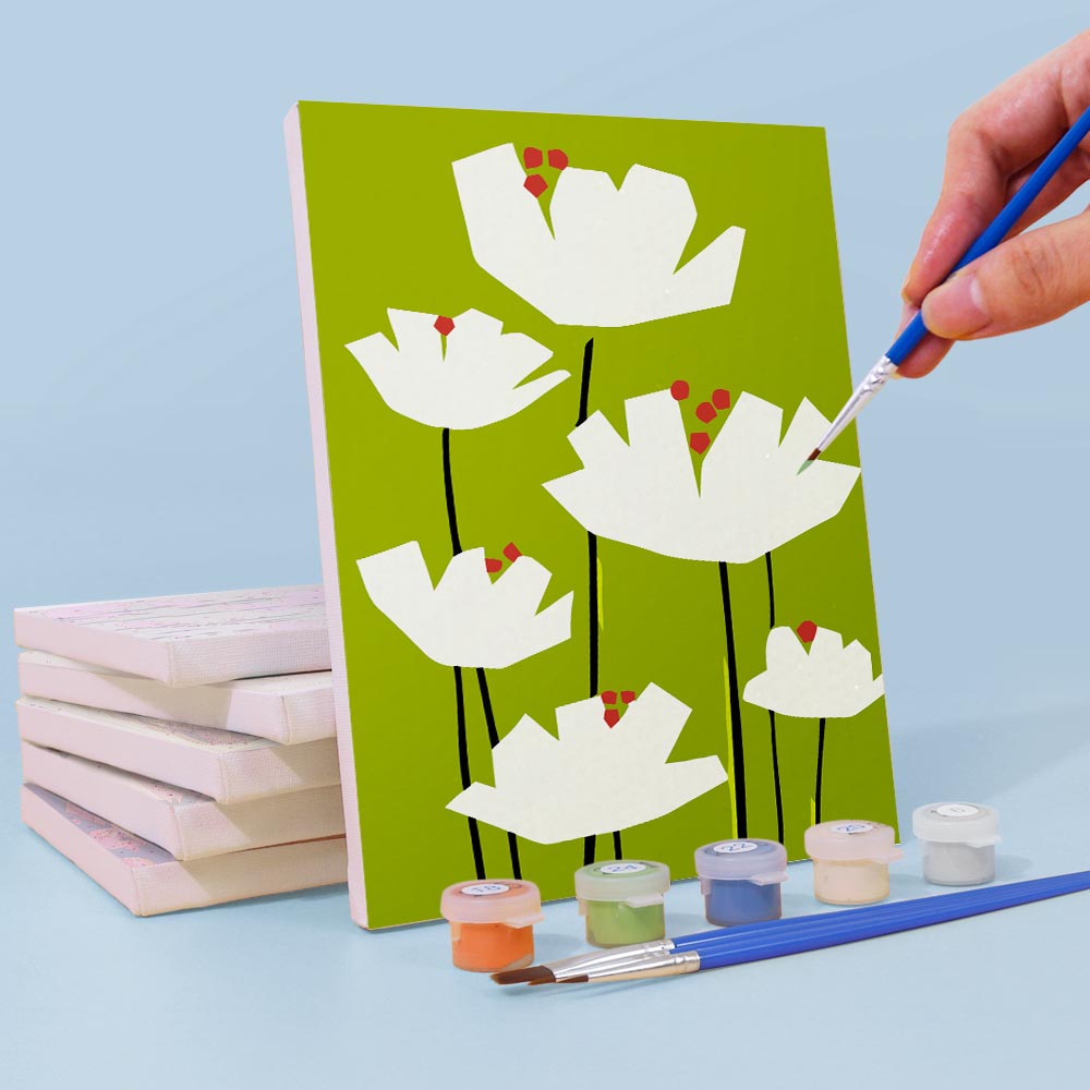 Paint by Numbers – 6 Mini Paintings | Bold Botanical Silhouettes Set