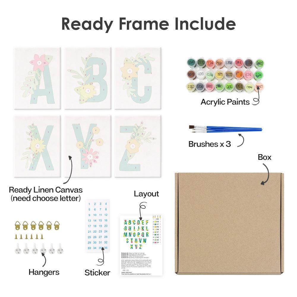 Paint by Numbers – Alphabet Painting Kit | Botanical Bloom Letters A–Z