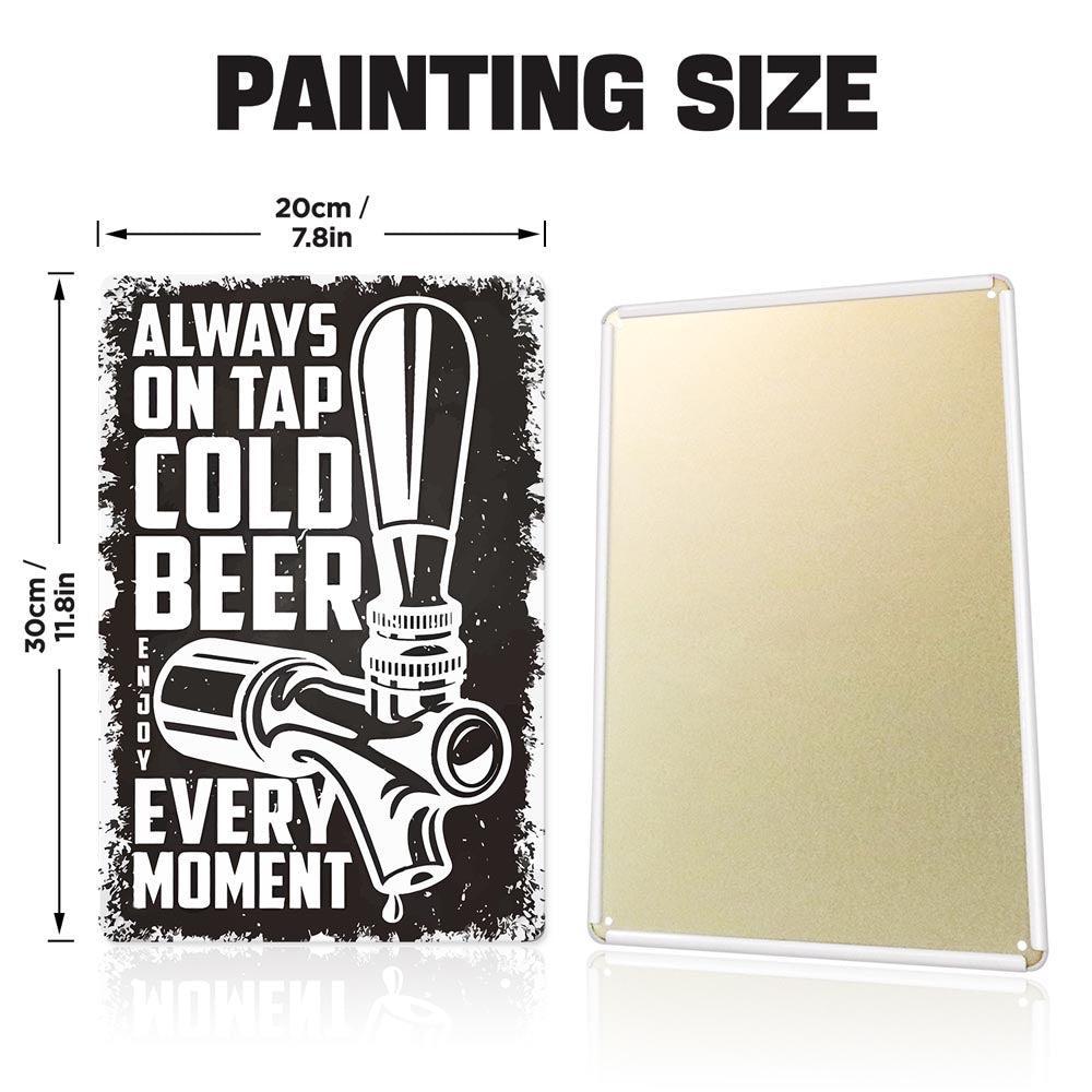 Paint by Numbers – Vintage Metal Bar Art | Cold Beer on Tap (B/W)
