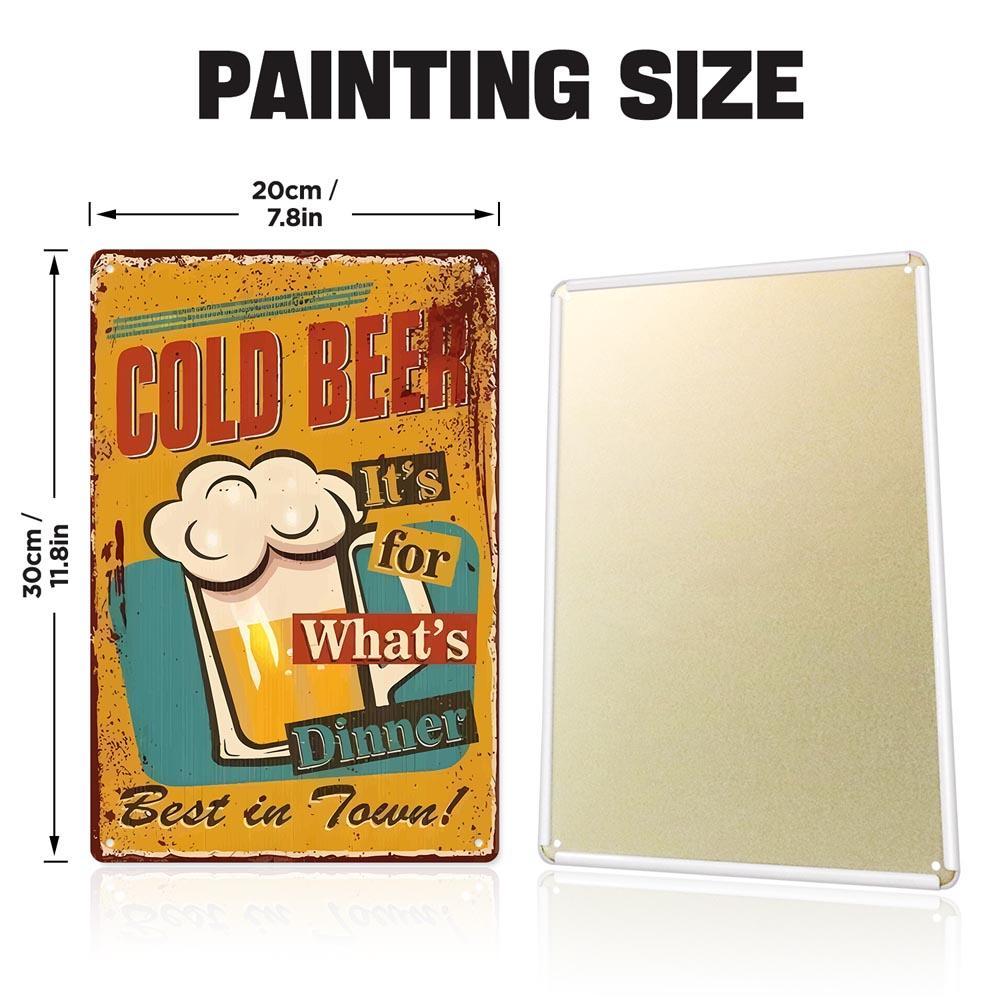 Paint by Numbers – Vintage Metal Bar Art | Cold Beer for Dinner