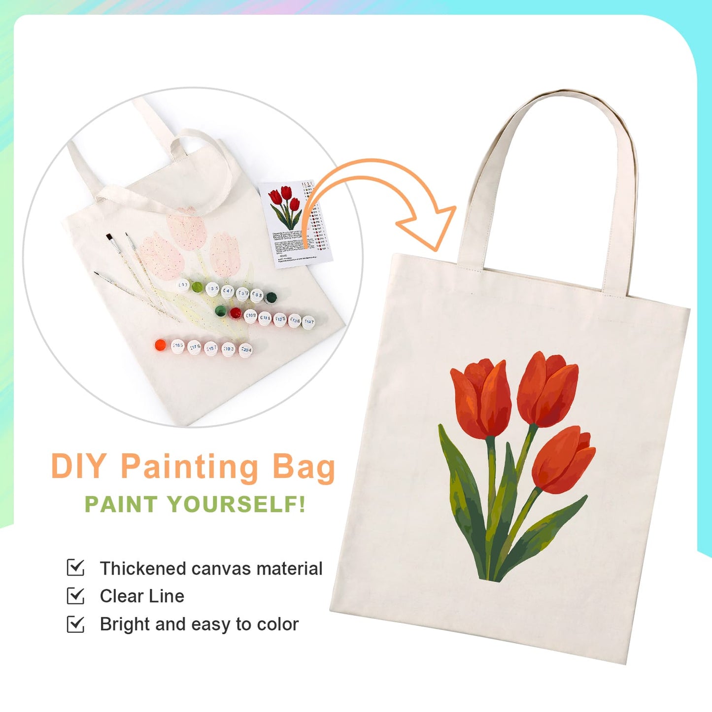 Paint by Numbers – DIY Totebag | Tulip Bloom