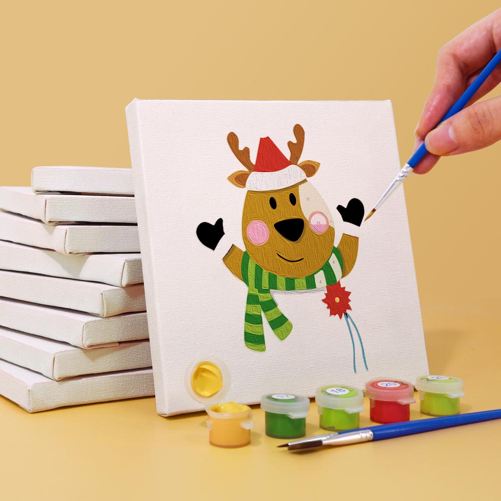 Paint by Numbers – 9 Mini Paintings | Christmas Friends Set