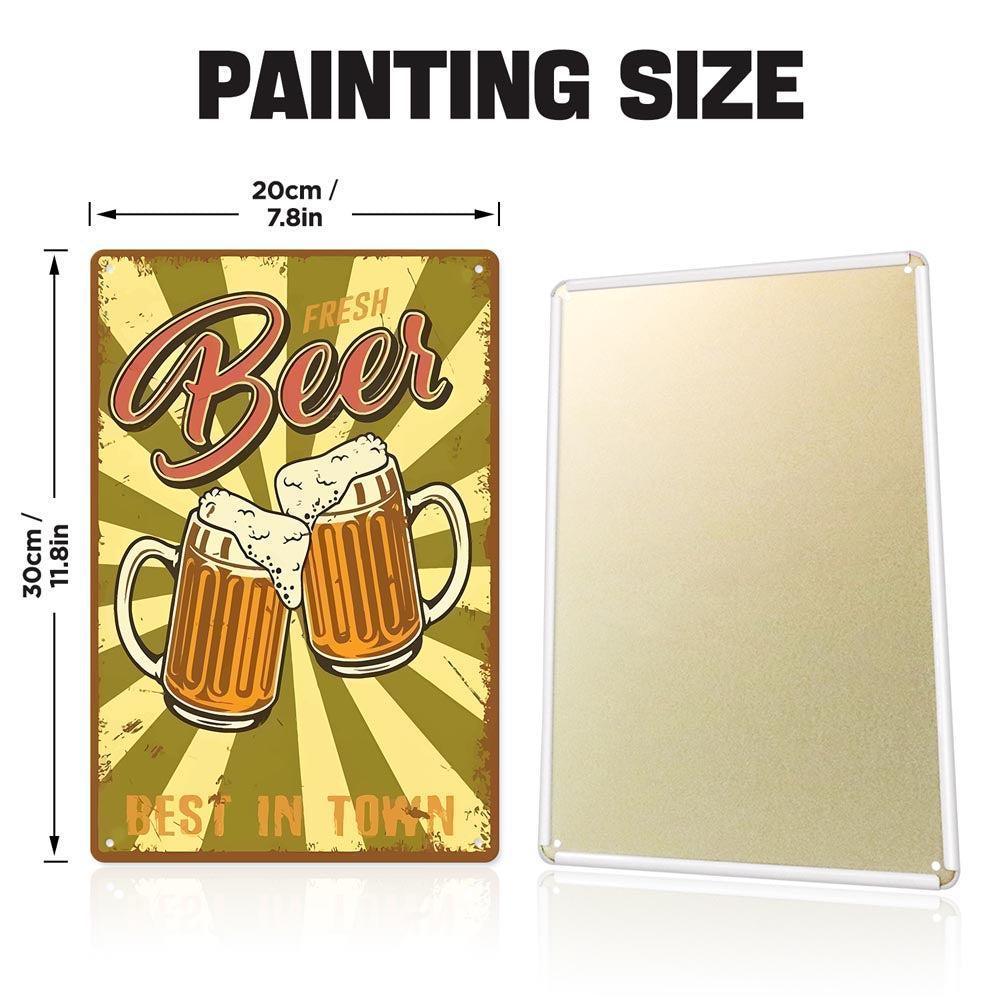 Paint by Numbers – Vintage Metal Bar Art | Fresh Beer Cheers