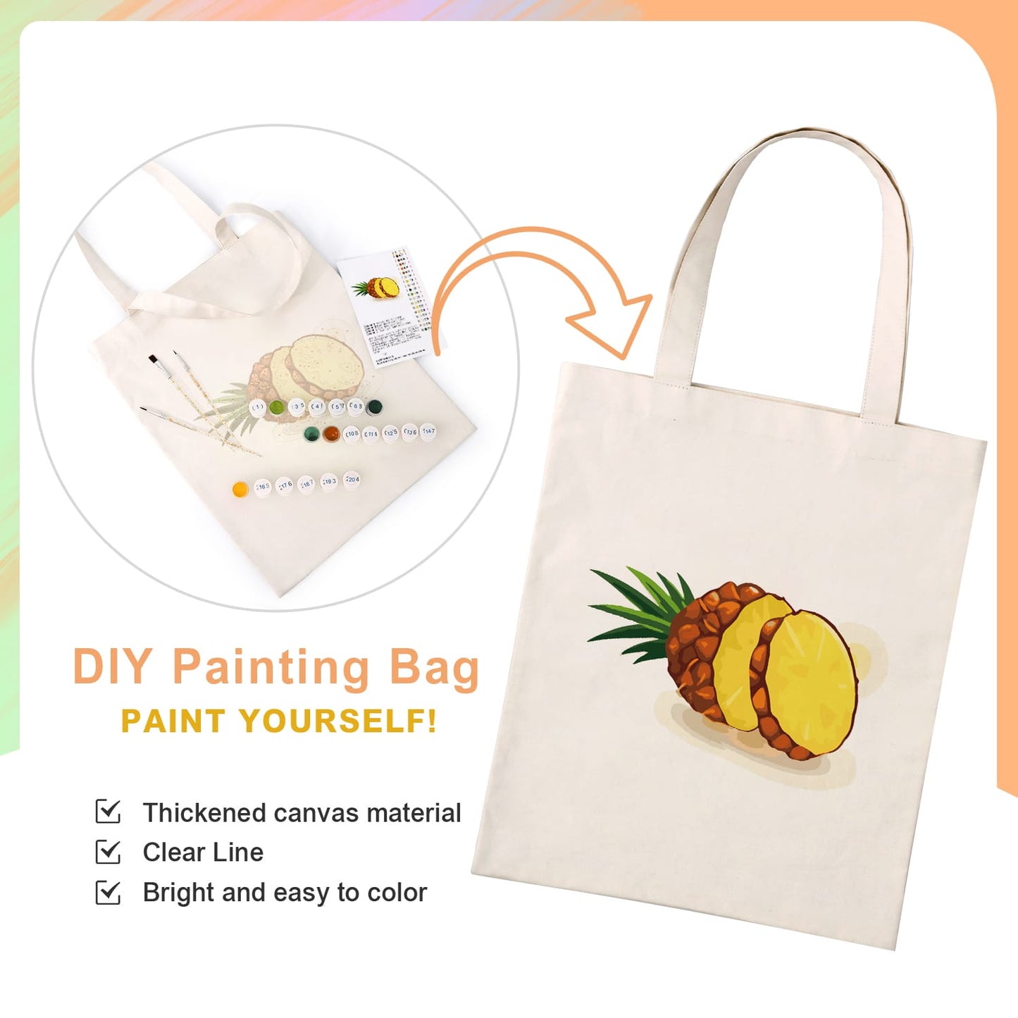 Paint by Numbers - DIY Totebag | Pineapple Twist