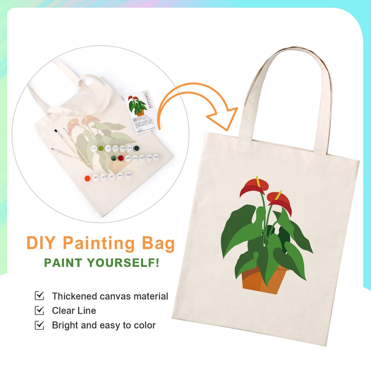 Paint by Numbers – DIY Totebag | Potted Charm