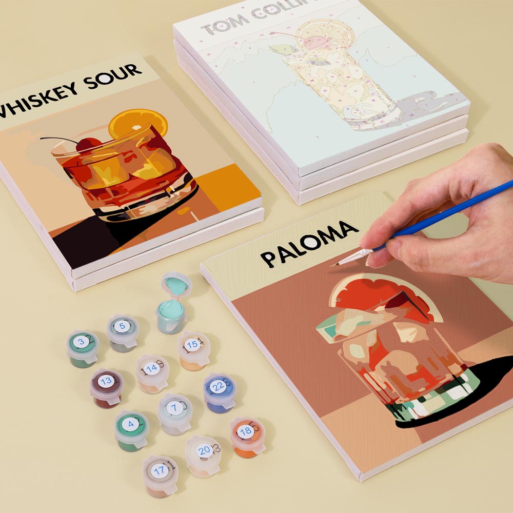 Paint by Numbers – 6 Mini Paintings | Signature Cocktails Set