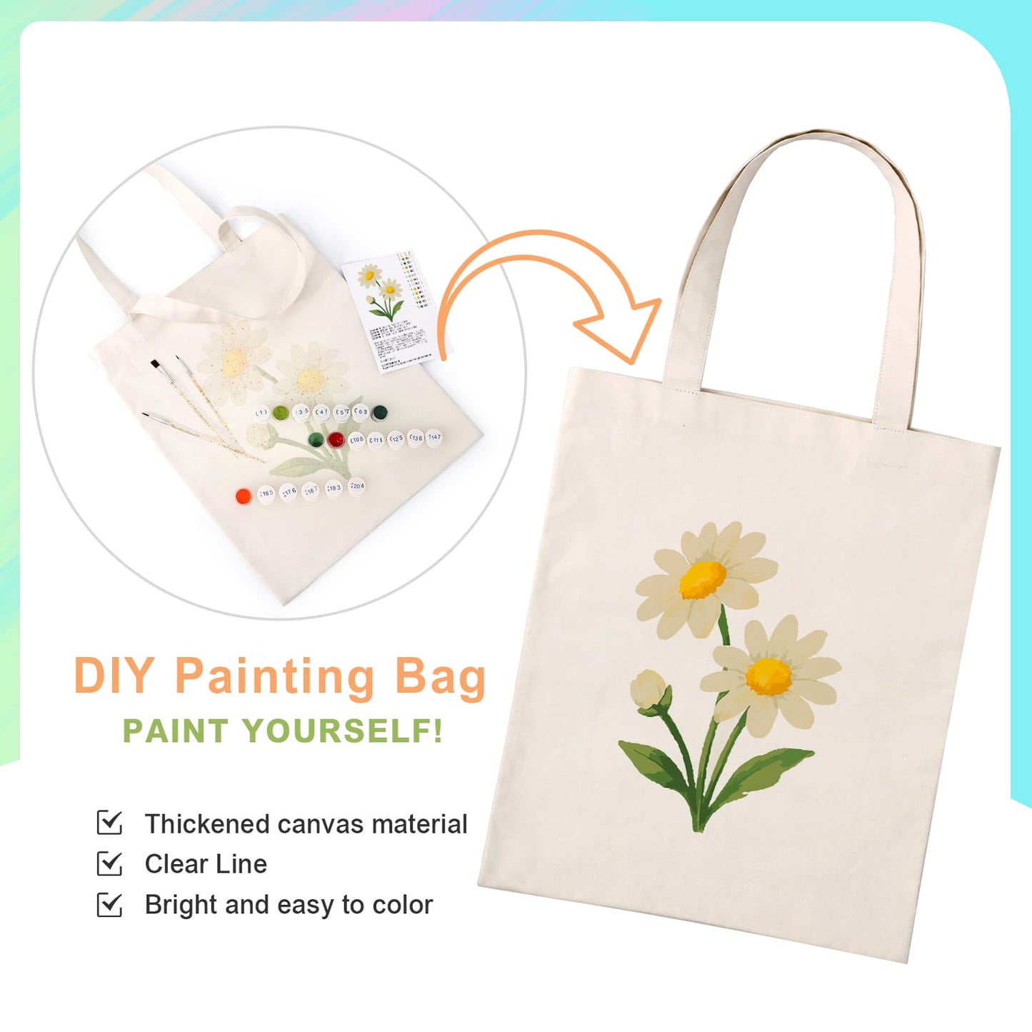 Paint by Numbers – DIY Totebag | Daisy Delight