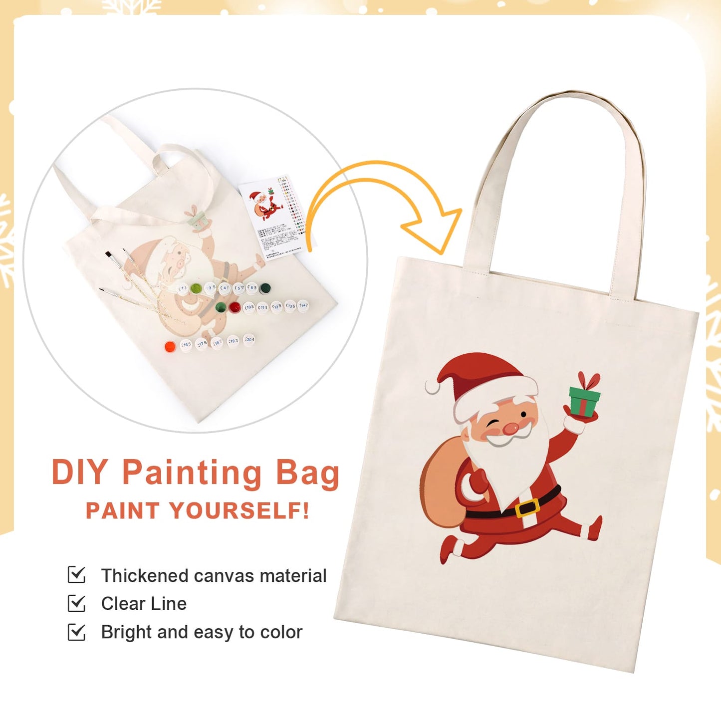 Paint by Numbers – DIY Totebag | Jolly Santa Claus