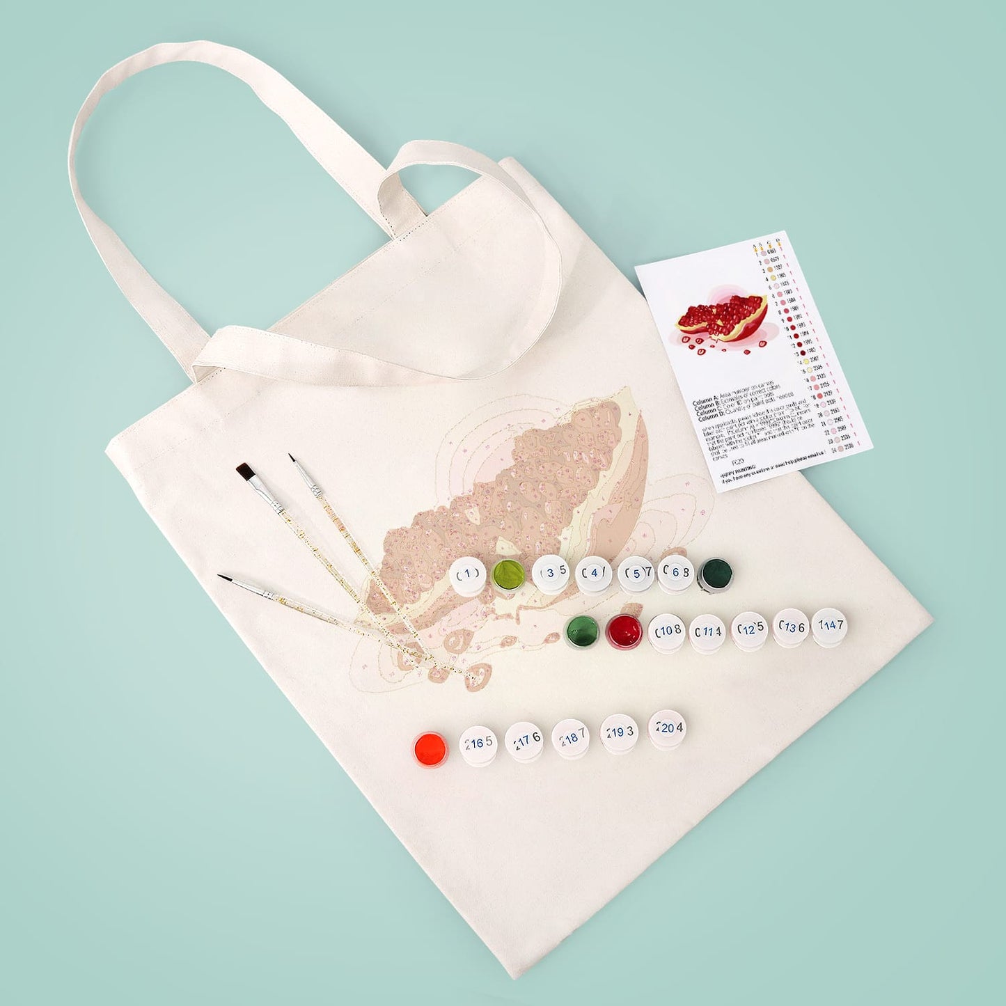 Paint by Numbers - DIY Totebag | Pomegranate Splash