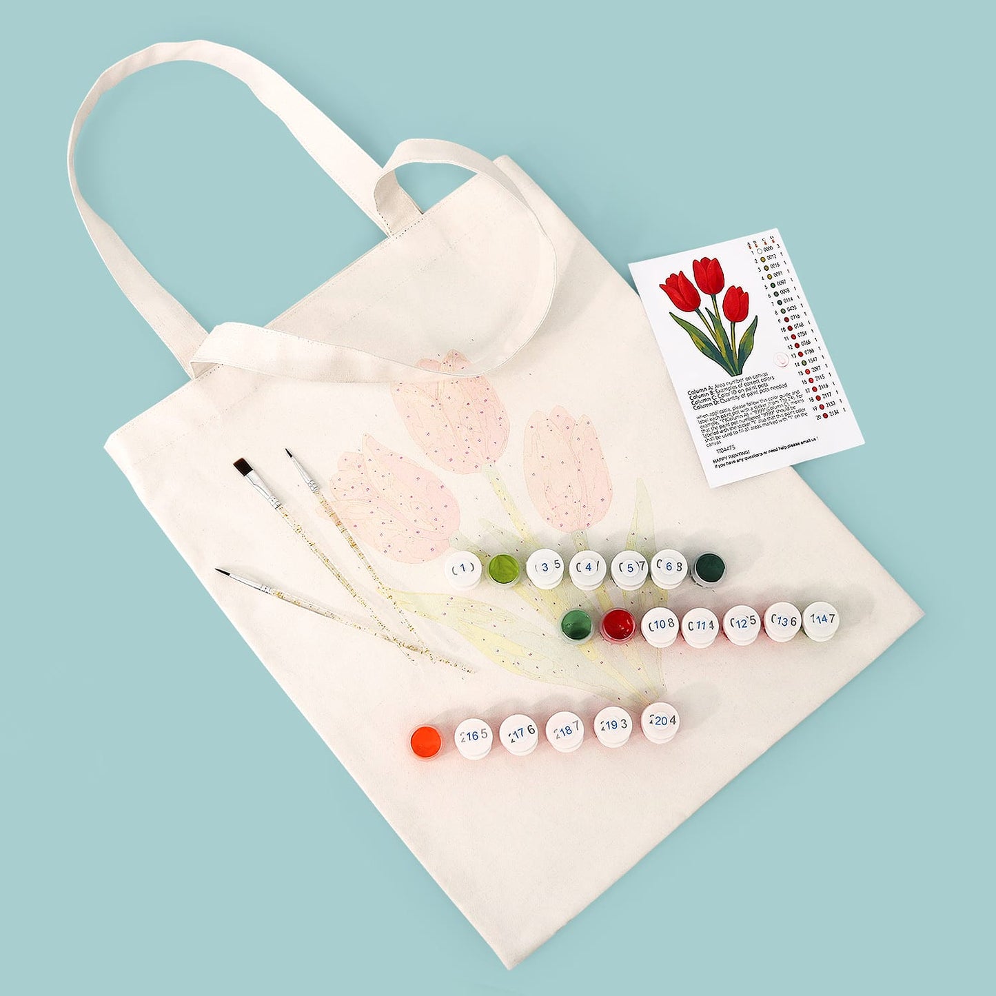 Paint by Numbers – DIY Totebag | Tulip Bloom
