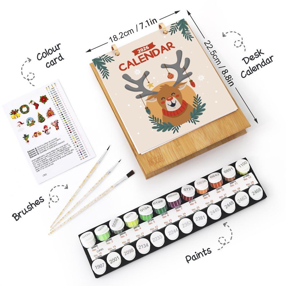 Paint by Numbers - 2026 Desk Calendar - Christmas Time