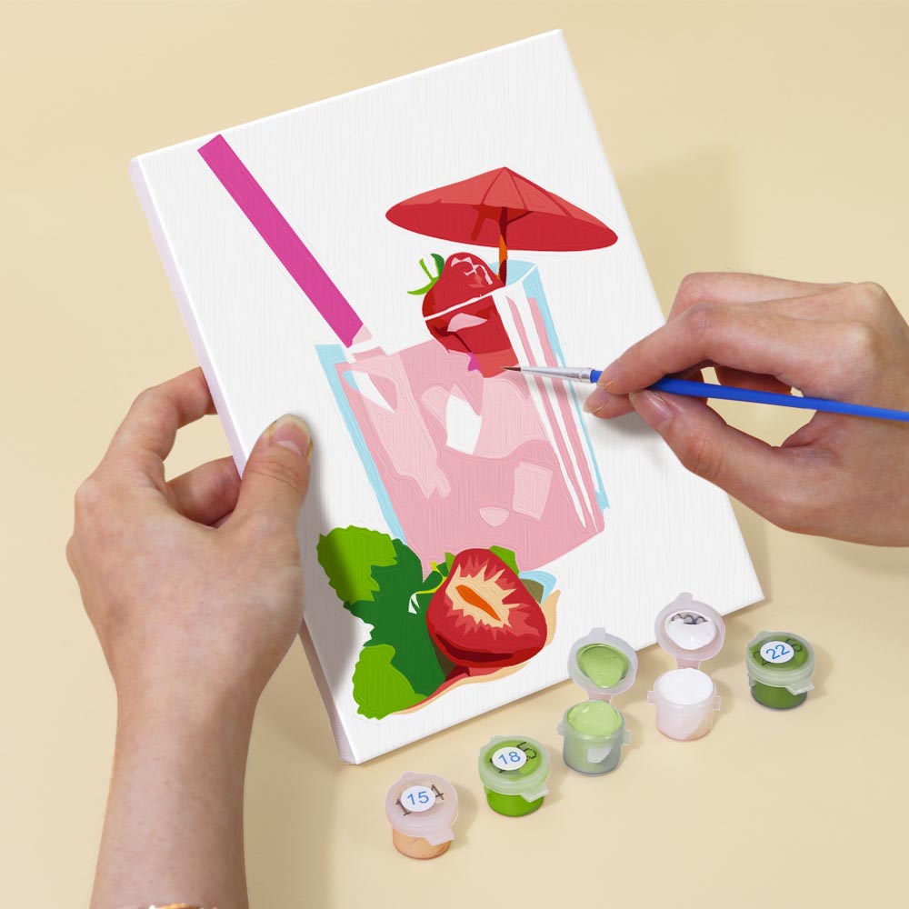 Paint by Numbers – 6 Mini Paintings | Summer Fruit Drinks Collection