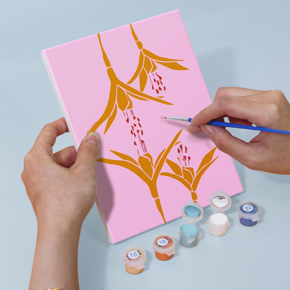 Paint by Numbers – 6 Mini Paintings | Bold Botanical Silhouettes Set