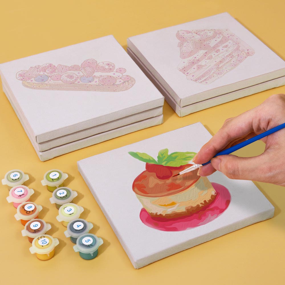 Paint by Numbers – 6 Mini Paintings | Sweet Treats Set