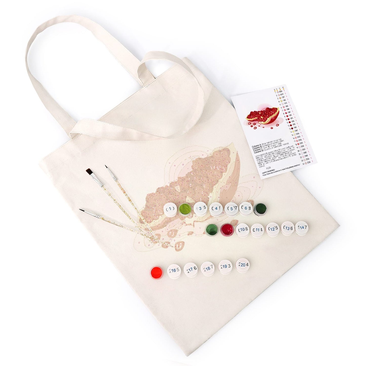 Paint by Numbers - DIY Totebag | Pomegranate Splash
