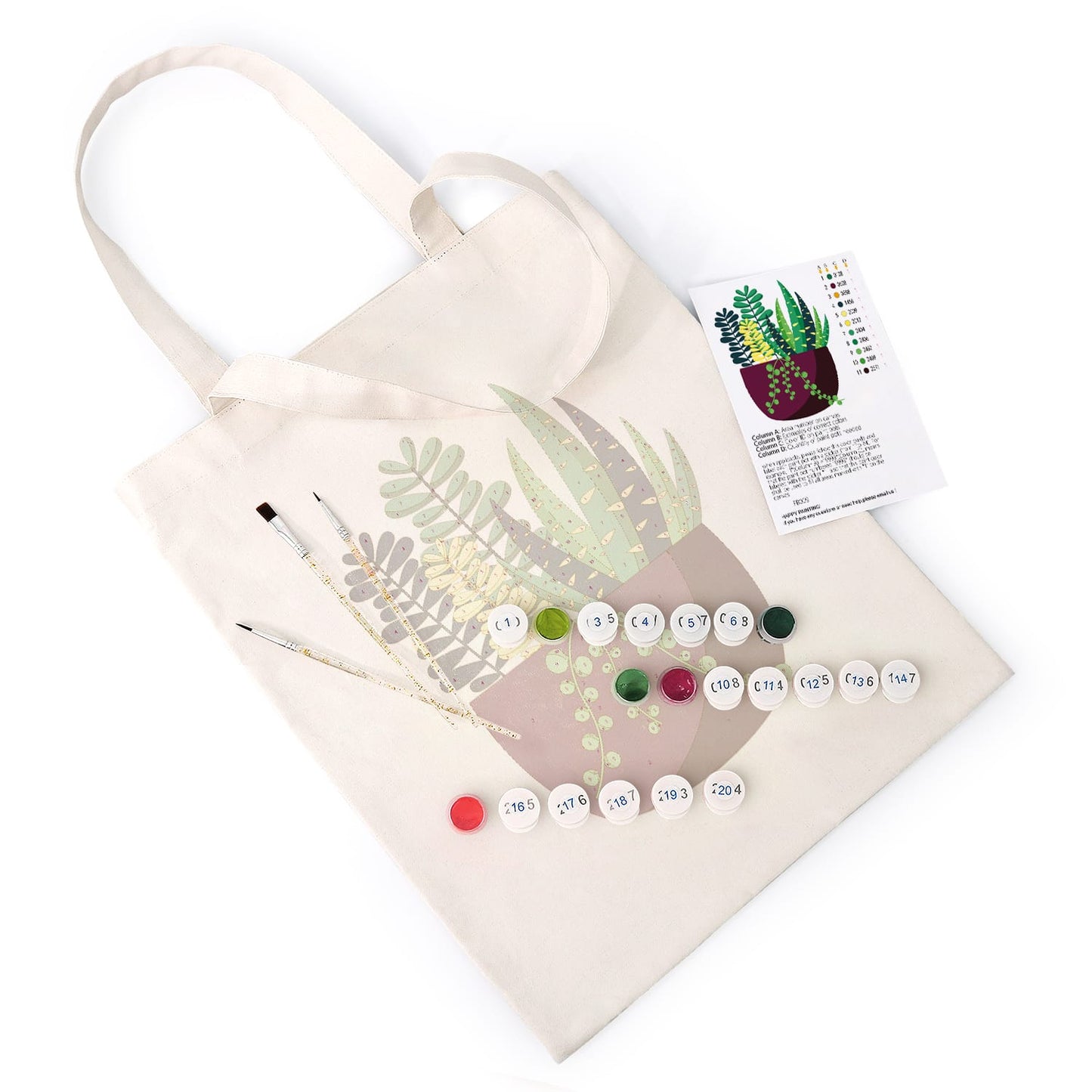 Paint by Numbers - DIY Totebag | Succulent Garden