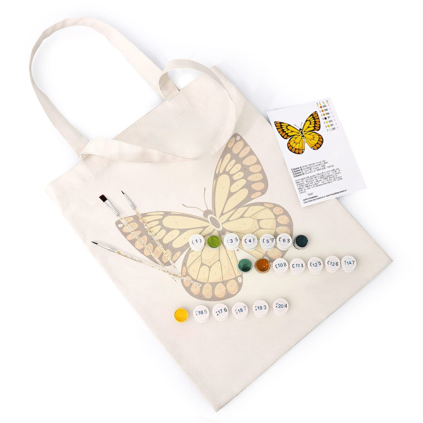 Paint by Numbers – DIY Totebag | Golden Butterfly