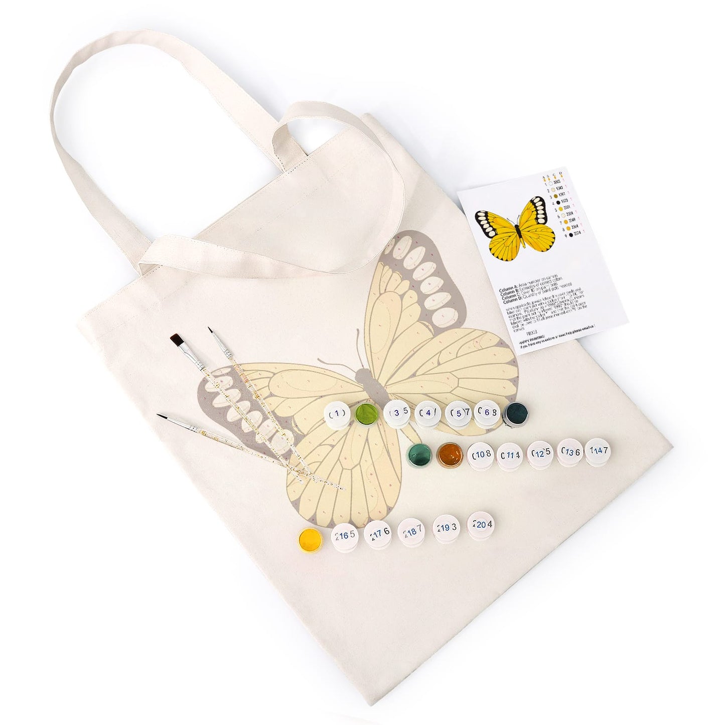 Paint by Numbers – DIY Totebag | Golden Butterfly