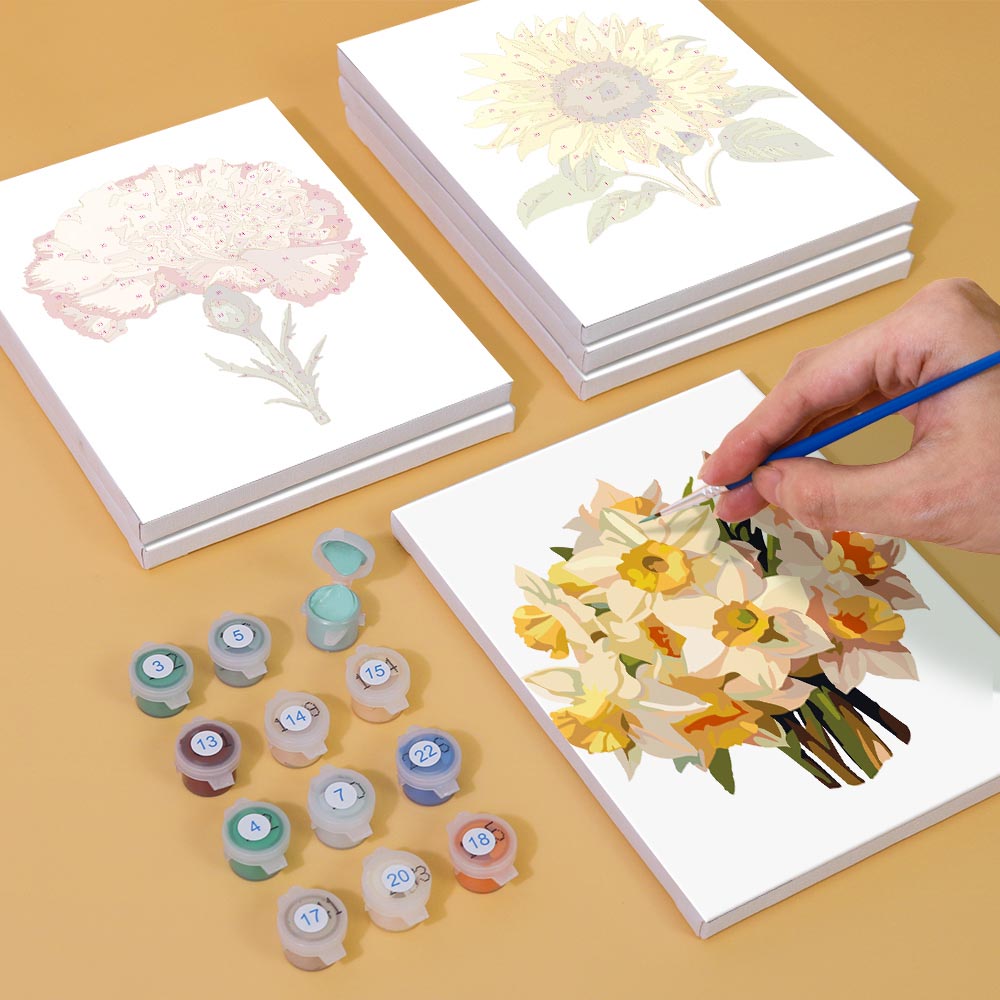 Paint by Numbers – 6 Mini Paintings | Floral Favorites Set