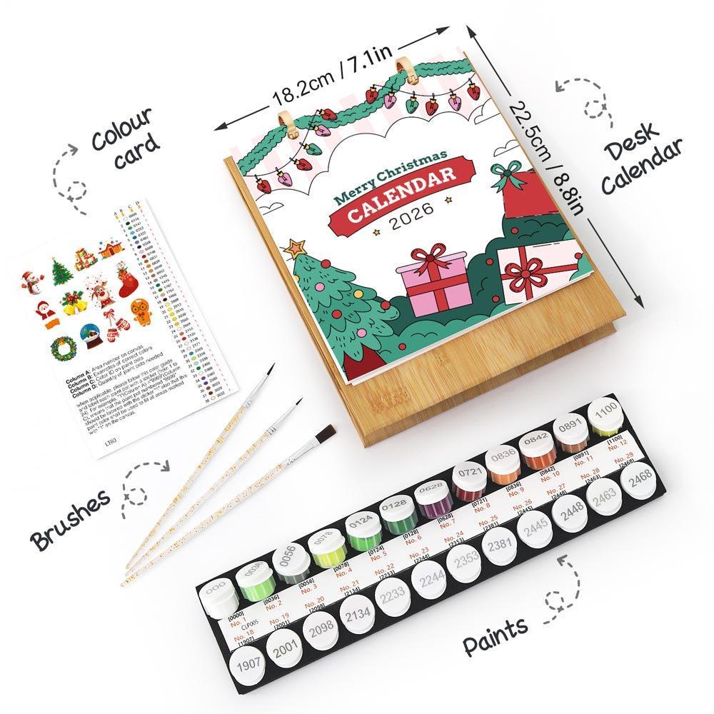 Paint by Numbers - 2026 Desk Calendar - Christmas Cheer