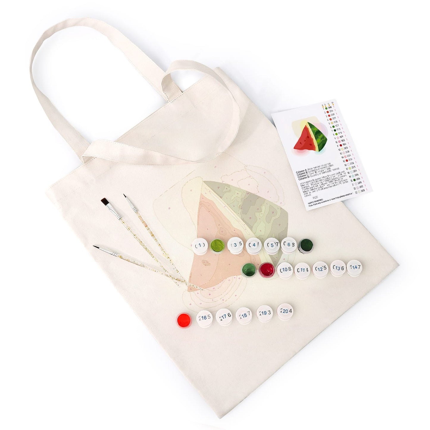 Paint by Numbers - DIY Totebag | Watermelon Slice