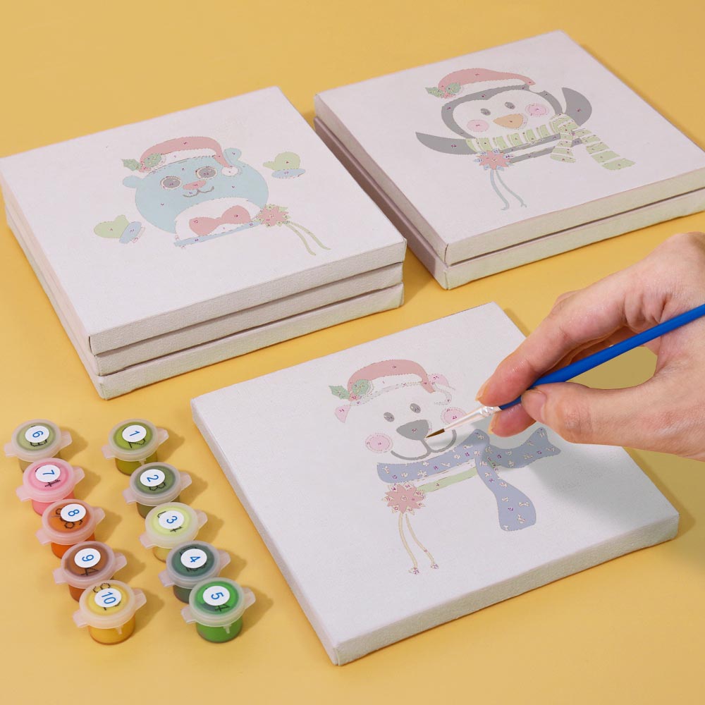 Paint by Numbers – 9 Mini Paintings | Christmas Friends Set