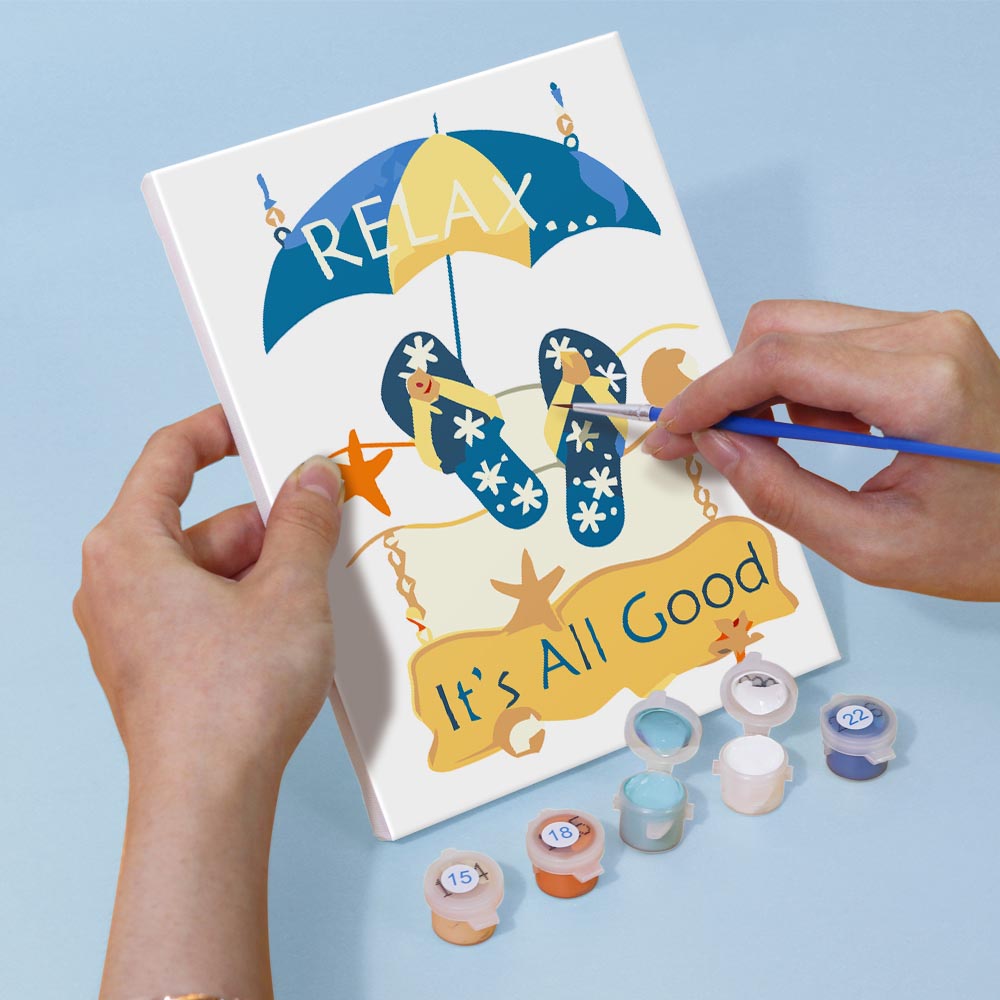 Paint by Numbers – 6 Mini Paintings | Fun Summer Flip-Flops Set