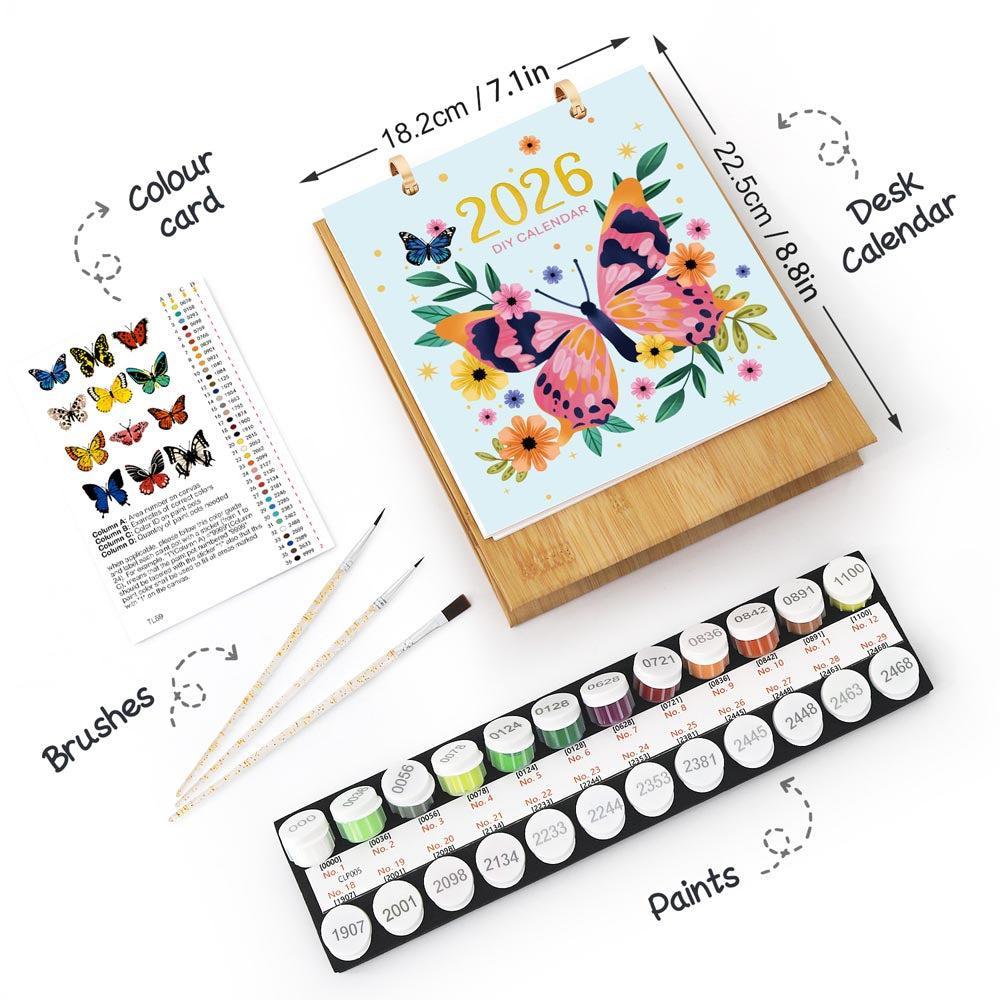 Paint by Numbers - 2026 Desk Calendar - Butterfly Collection
