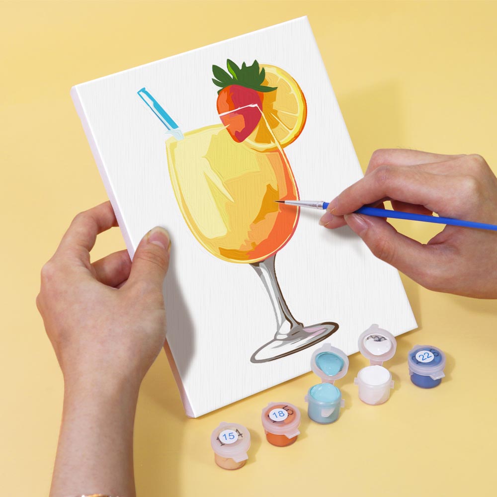 Paint by Numbers – 6 Mini Paintings | Tropical Cocktails Set