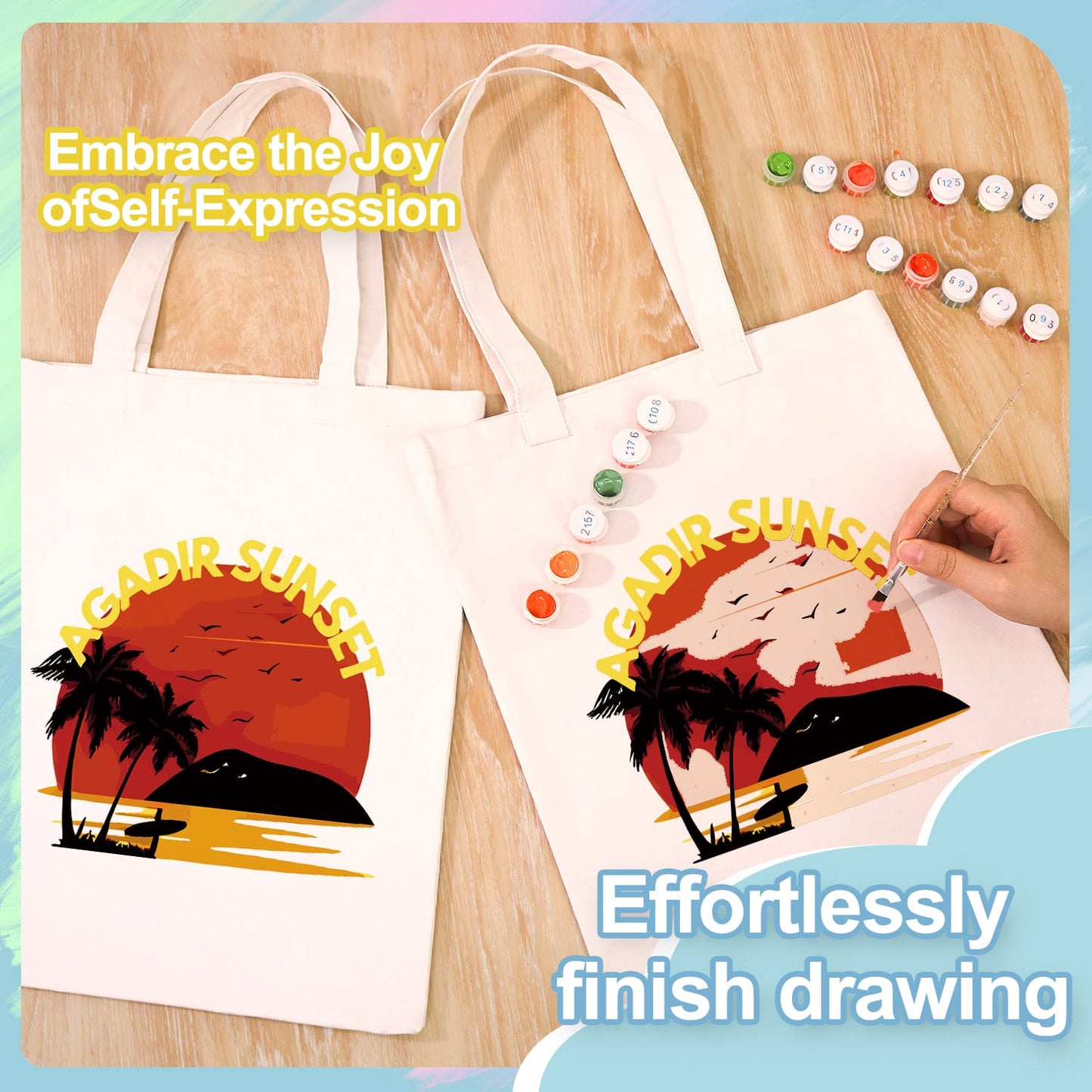 Paint by Numbers - DIY Totebag | Gadir Sunset
