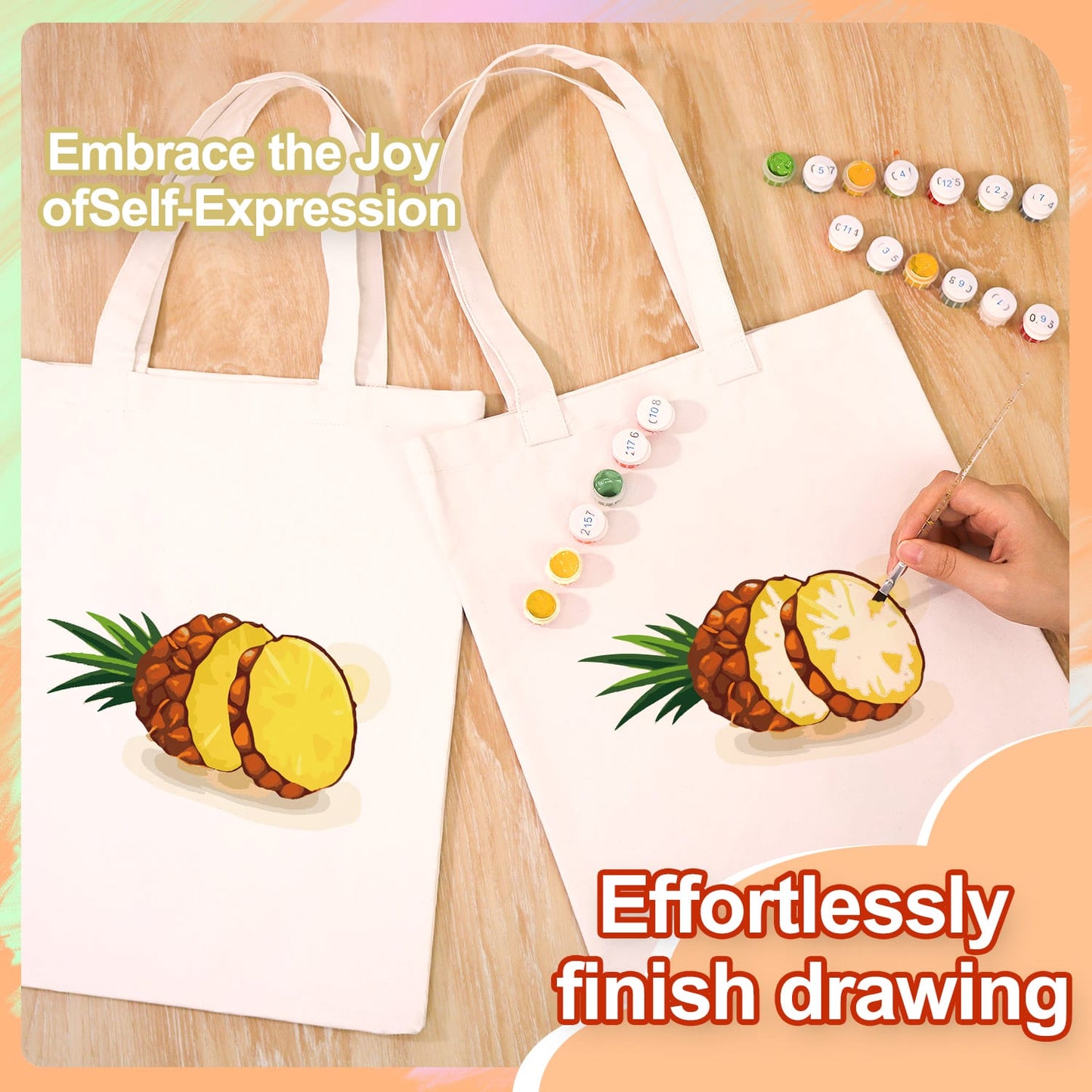 Paint by Numbers - DIY Totebag | Pineapple Twist