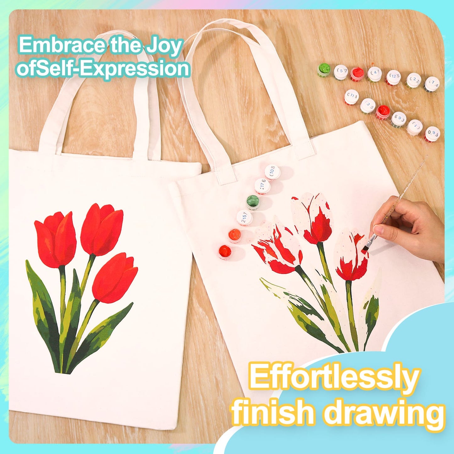 Paint by Numbers – DIY Totebag | Tulip Bloom