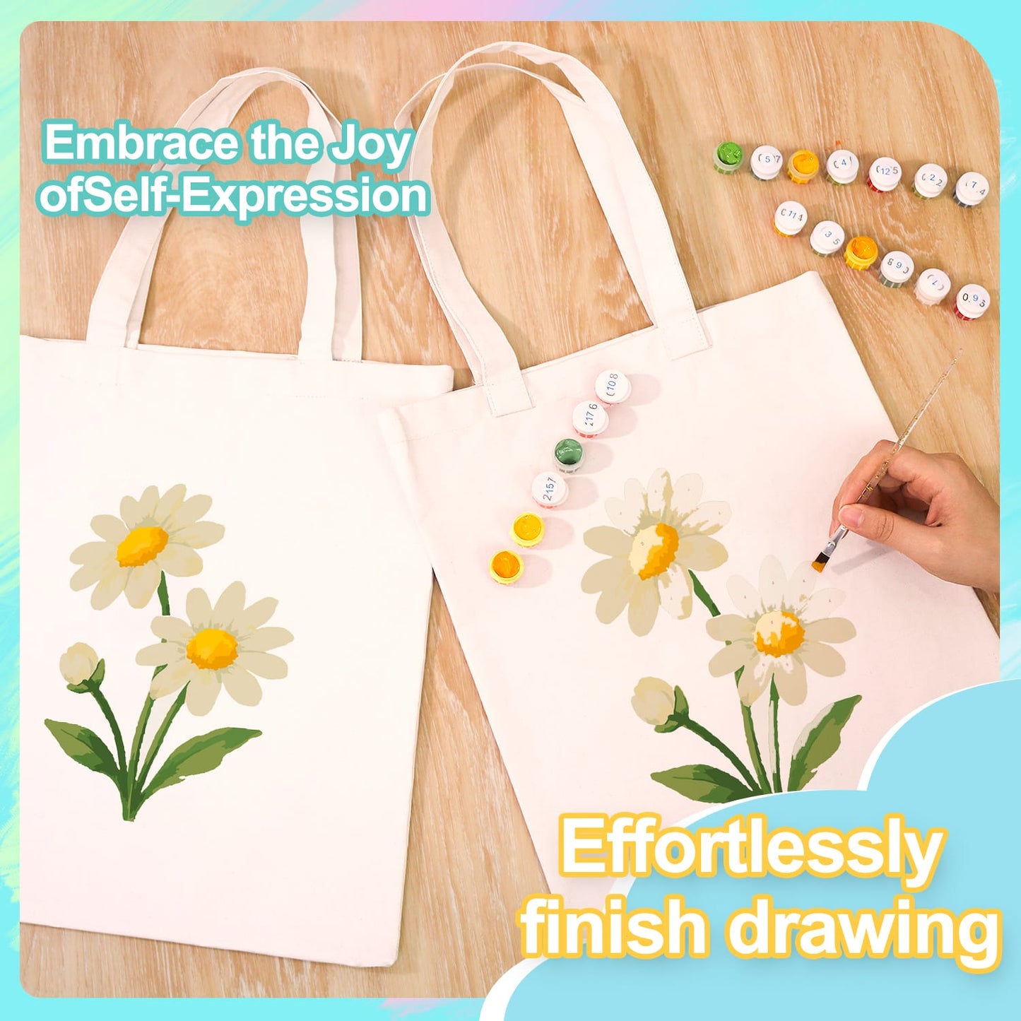 Paint by Numbers – DIY Totebag | Daisy Delight