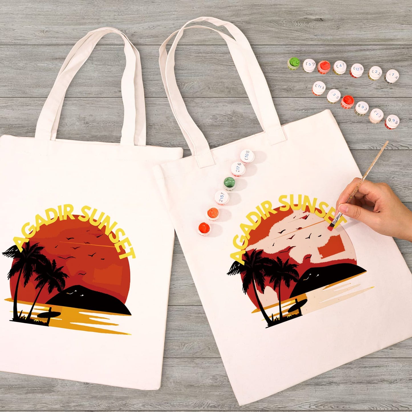 Paint by Numbers - DIY Totebag | Gadir Sunset