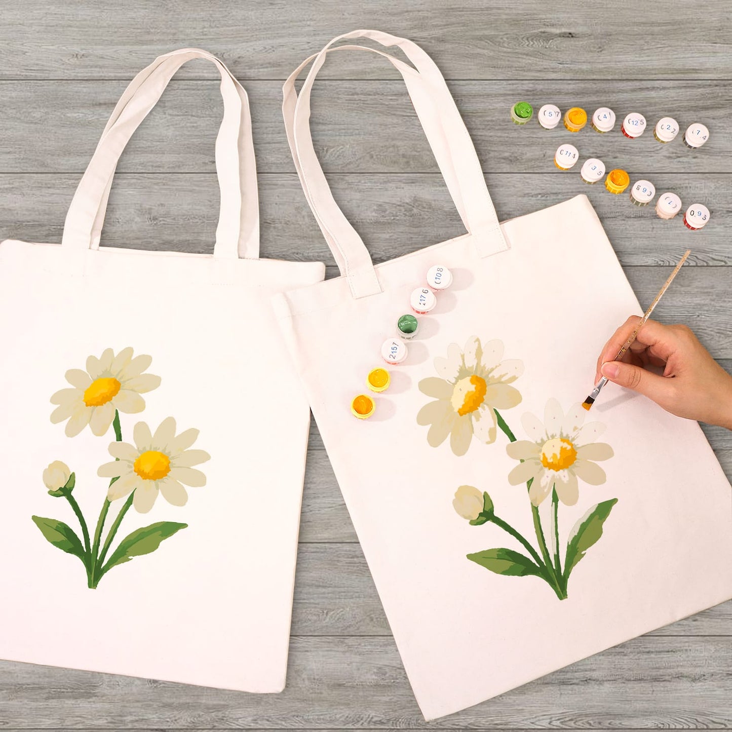 Paint by Numbers – DIY Totebag | Daisy Delight