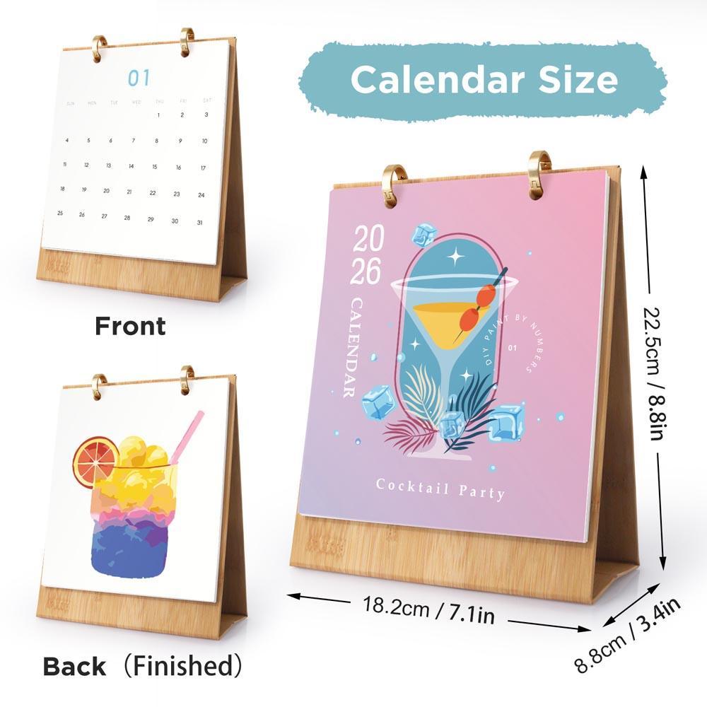 Paint by Numbers - 2026 Desk Calendar - Colorful Cocktails